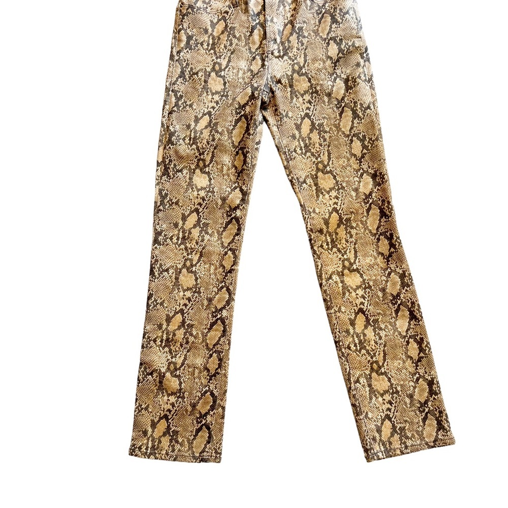 FRAME Le High Straight, Coated Python, High Rise, Snake Effect Jeans Size 23 - Picture 6 of 11